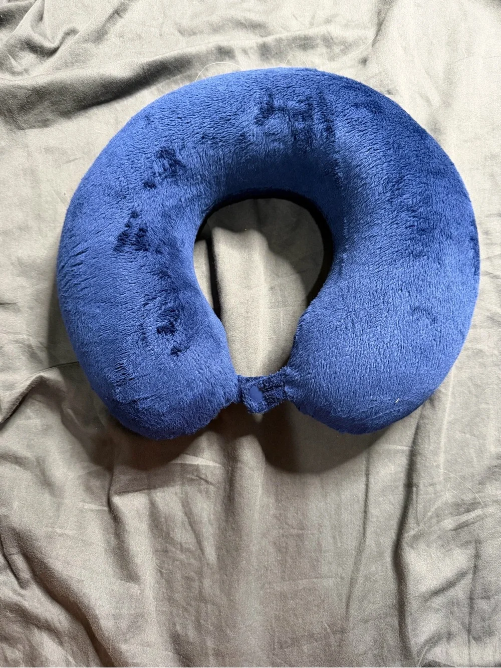 Plush Travel Neck Pillow - Deep Blue Comfort